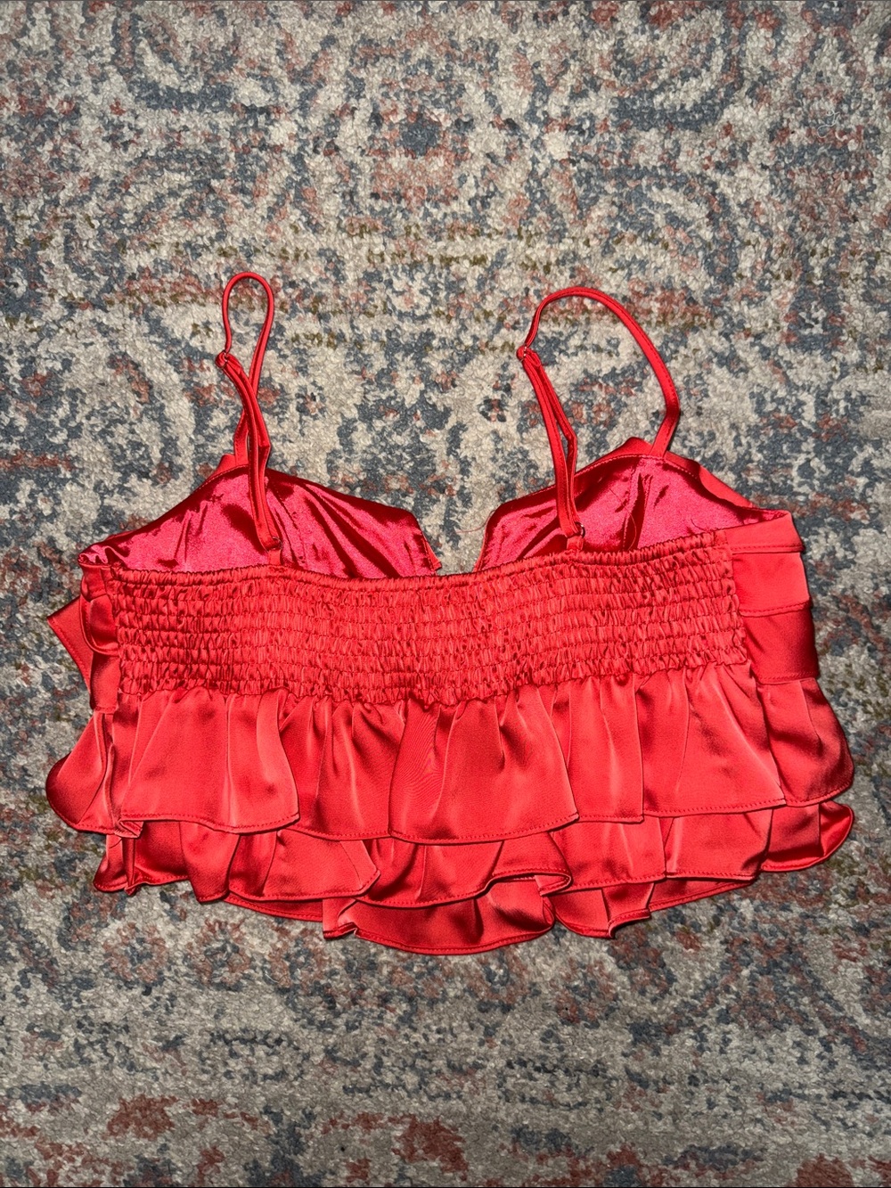 DO+BE Red Ruffle Crop Top - Picture 2 of 2